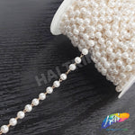 6mm White Pearl Trim with Chain Links