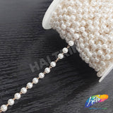 6mm White Pearl Trim with Chain Links