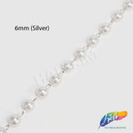 6mm White Pearl Trim with Chain Links