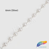 6mm White Pearl Trim with Chain Links