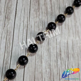 8mm Black Pearl Trim with Chain Links