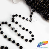 8mm Black Pearl Trim with Chain Links