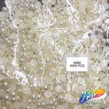 8mm Ivory Flatback Sew On Pearls
