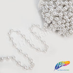 6mm White Pearl Trim with Chain Links
