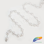 8mm White Pearl Trim with Chain Links
