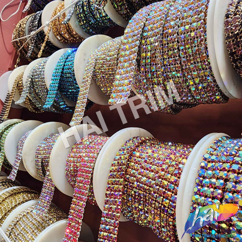 4-Row Color AB Crystal Rhinestone Trim, A-004 Color AB