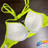 Neon Yellow Tie-Back Bra, A-32