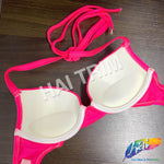 Neon Pink Tie-Back Bra, A-69