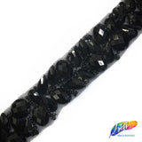 1" Beaded Color Stone Trim on Mesh, ACR-002