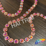 3/8" Red AB/Rose Gold Chain Rhinestone Trim, ACR-080