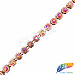 3/8" Red AB/Rose Gold Chain Rhinestone Trim, ACR-080