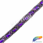 1/2" Colored Beaded Sequins Acrylic Stone Trim, ACR-081