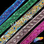 1 1/4" Tribal Diamond Beaded Sequins Trim, ACR-082