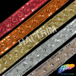 1 1/4" Tribal Diamond Beaded Sequins Trim, ACR-082