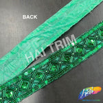 1 1/4" Tribal Diamond Beaded Sequins Trim, ACR-082