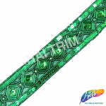 1 1/4" Tribal Diamond Beaded Sequins Trim, ACR-082