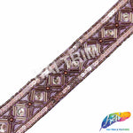 1 1/4" Tribal Diamond Beaded Sequins Trim, ACR-082