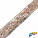 1 1/4" Tribal Diamond Beaded Sequins Trim, ACR-082