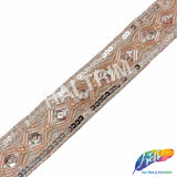 1 1/4" Tribal Diamond Beaded Sequins Trim, ACR-082