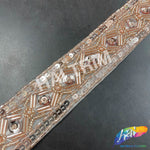 1 1/4" Tribal Diamond Beaded Sequins Trim, ACR-082