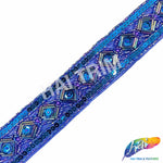 1 1/4" Tribal Diamond Beaded Sequins Trim, ACR-082