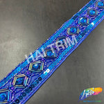 1 1/4" Tribal Diamond Beaded Sequins Trim, ACR-082