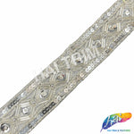 1 1/4" Tribal Diamond Beaded Sequins Trim, ACR-082