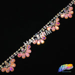 SALE! 3/4" Half Flower Acrylic Rhinestone Trim, ACR-015