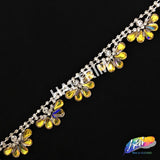 SALE! 3/4" Half Flower Acrylic Rhinestone Trim, ACR-015