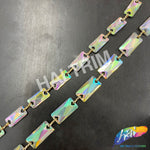 7/16" Chained Clear AB Rectangle Stone Trim, ACR-053