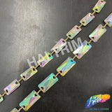 7/16" Chained Clear AB Rectangle Stone Trim, ACR-053