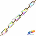 7/16" Chained Clear AB Rectangle Stone Trim, ACR-053