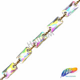 7/16" Chained Clear AB Rectangle Stone Trim, ACR-053