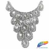 Metallic Sequins Applique with Oval Stones, B-31