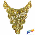 Metallic Sequins Applique with Oval Stones, B-31