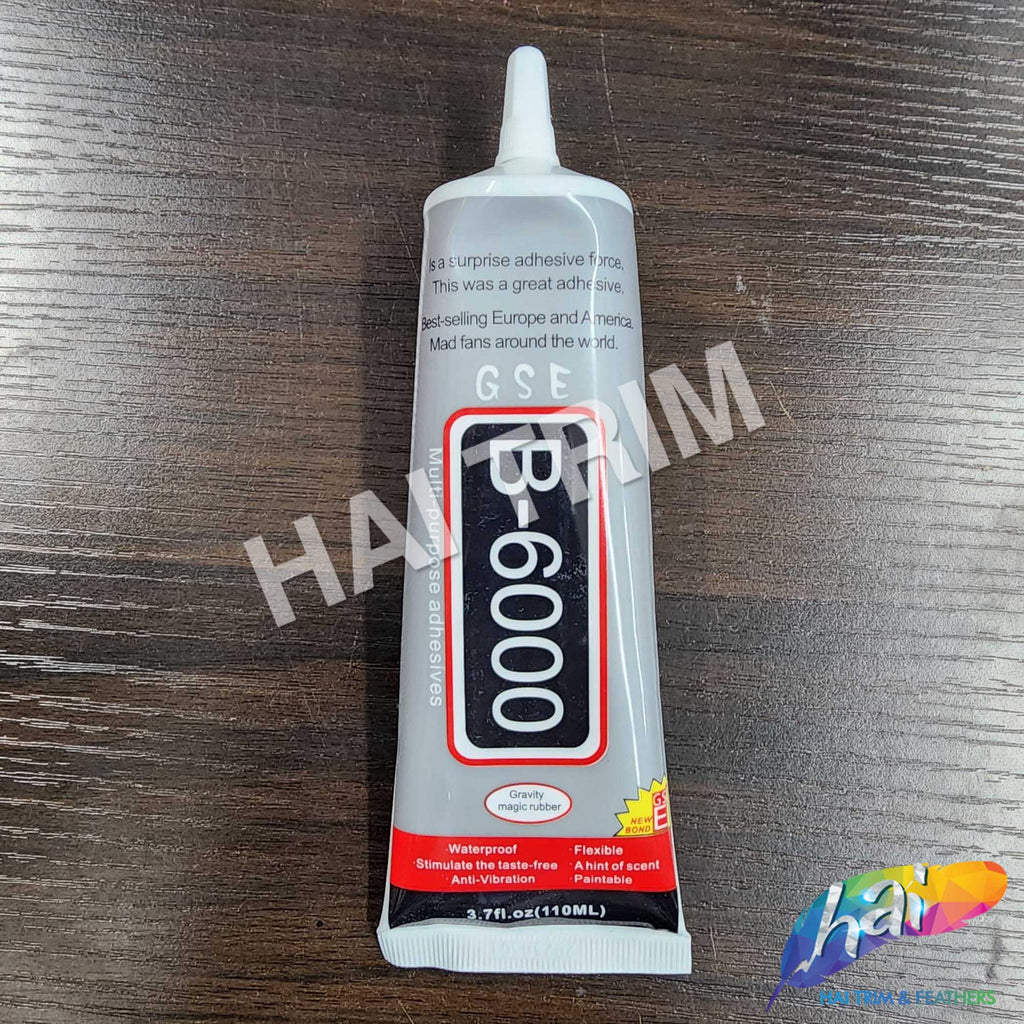 B6000 Adhesive Glue, 3.7 FL OZ With Attached Nozzle Tip (110 mL) – Hai Trim  & Feathers