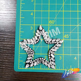 Silver Crystal Star Rhinestone Applique, BA-175