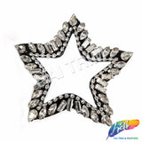 Silver Crystal Star Rhinestone Applique, BA-175