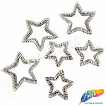 Silver Crystal Star Rhinestone Applique, BA-175