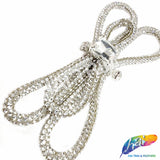 Silver Crystal Jeweled Bow Rhinestone Applique, BA-176