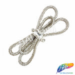 Silver Crystal Jeweled Bow Rhinestone Applique, BA-176