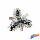 Crystal/Navy Spiky Triangle Rhinestone Beaded Applique, BA-060