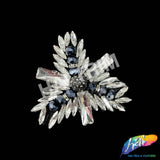 Crystal/Navy Spiky Triangle Rhinestone Beaded Applique, BA-060