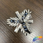 Crystal/Navy Spiky Triangle Rhinestone Beaded Applique, BA-060