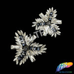 Crystal/Navy Spiky Triangle Rhinestone Beaded Applique, BA-060