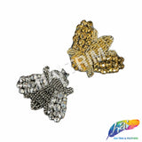 Metallic Moth Insect Beaded Rhinestone Applique, BA-129