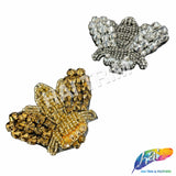 Metallic Moth Insect Beaded Rhinestone Applique, BA-129