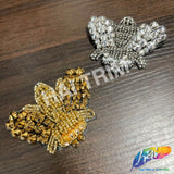 Metallic Moth Insect Beaded Rhinestone Applique, BA-129