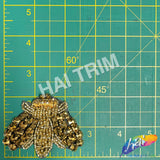 Metallic Moth Insect Beaded Rhinestone Applique, BA-129