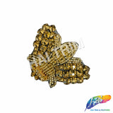 Metallic Moth Insect Beaded Rhinestone Applique, BA-129